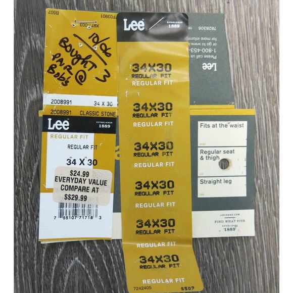 LEE Distressed Jeans 34x30-actual 32x27 Men's Stone Washed Trashed Light Blue - Picture 11 of 11